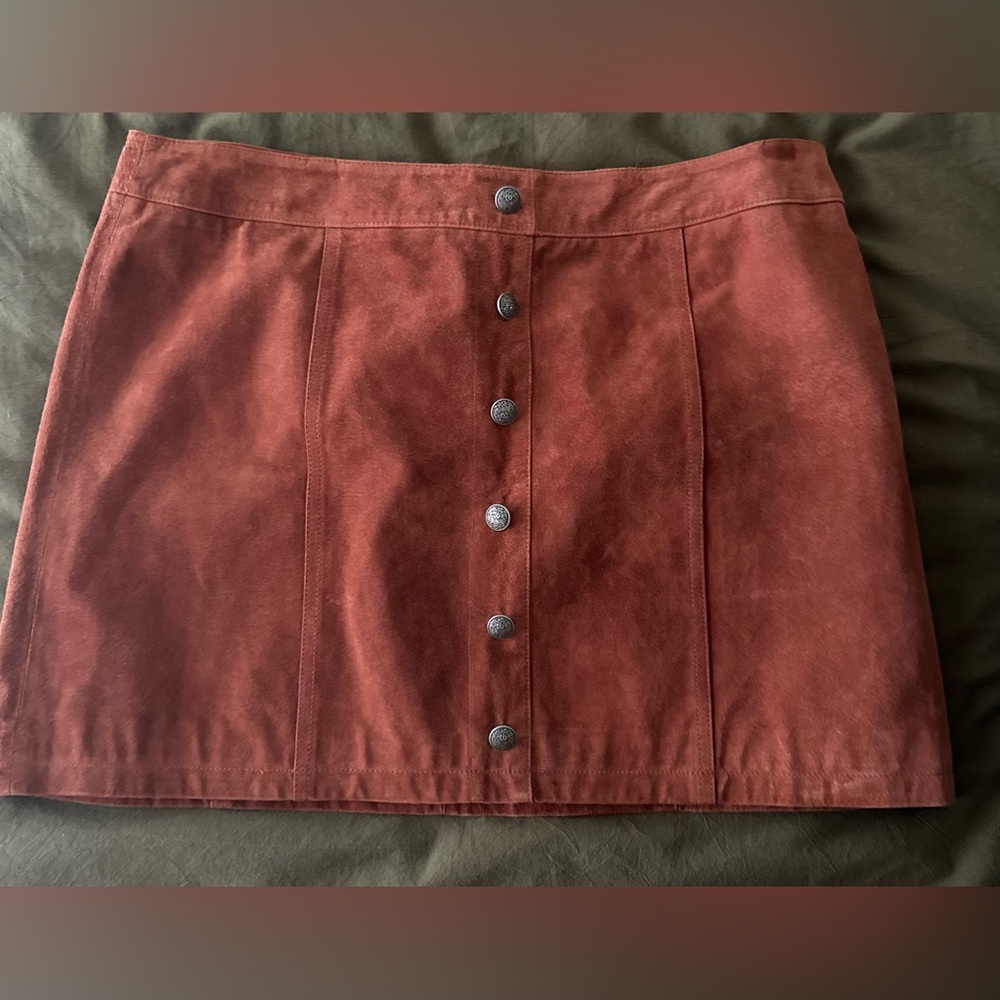Genuine Suede Brown/Terracotta Mini Skirt
